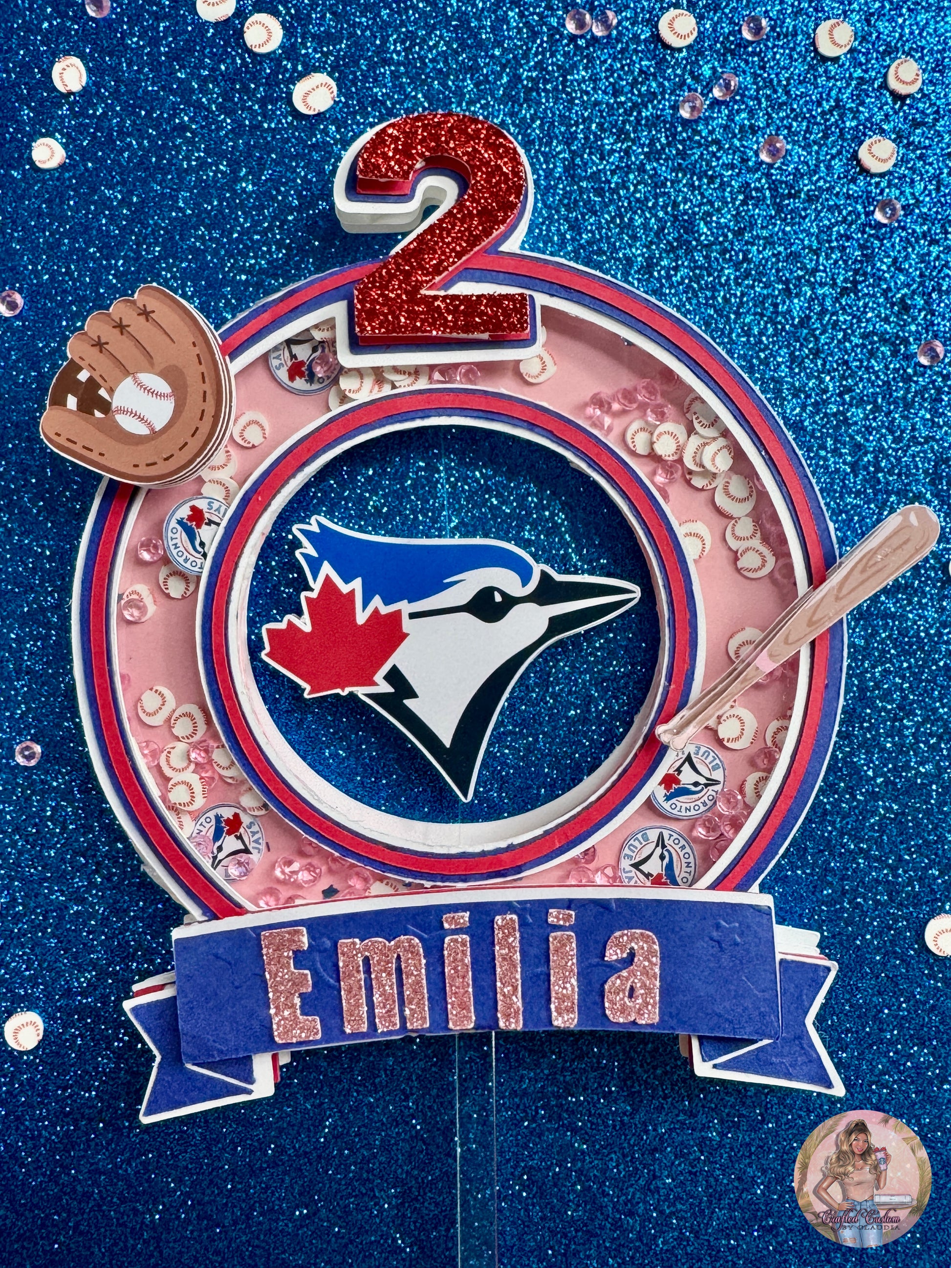 Toronto Blue Jays logo shaker style cake topper