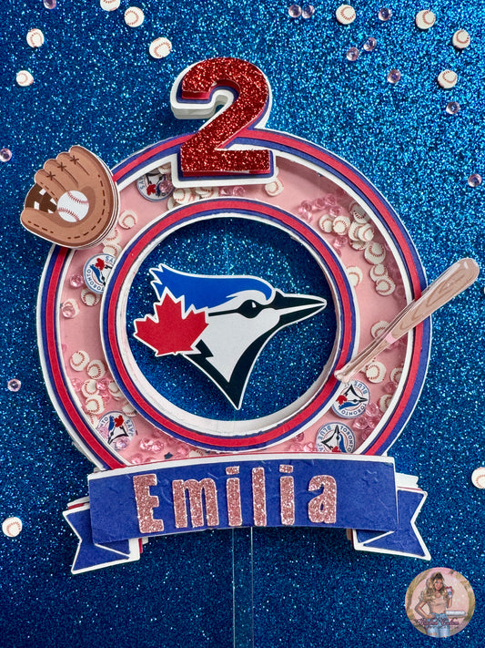 Toronto Blue Jays logo shaker style cake topper